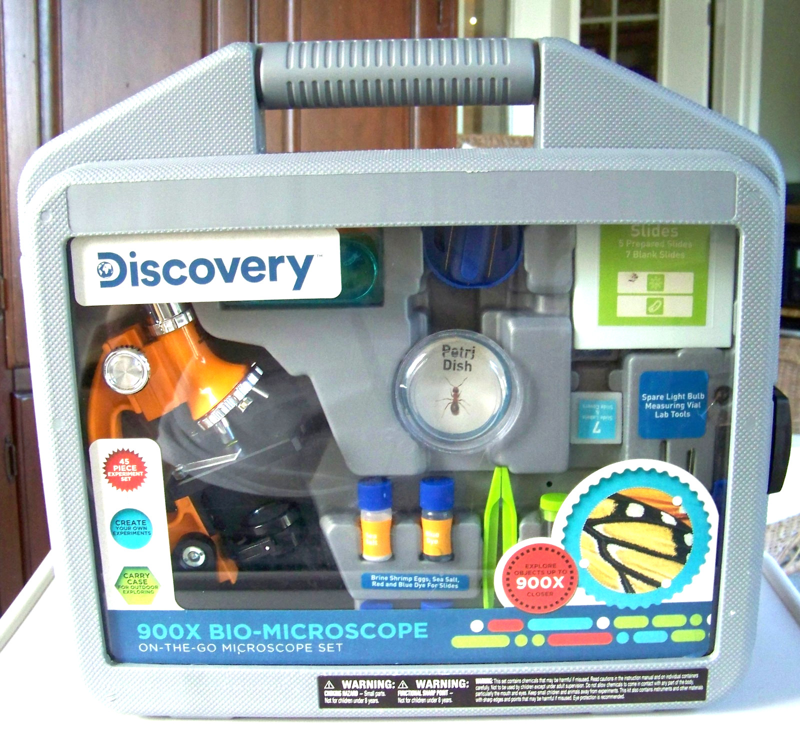Discovery- 45pc Experiment 900X Bio-Microscope Set NEW