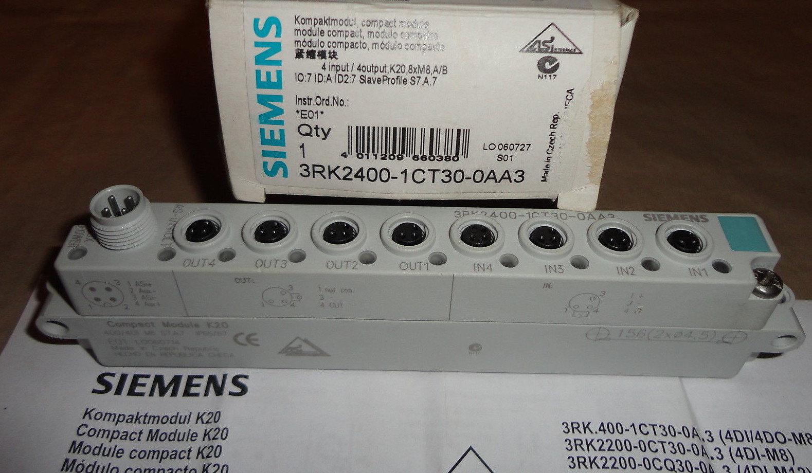 SIEMENS 3RK2400-1CT30-0AA3 COMPACT MODULE 3RK24001CT300AA3 NEW
