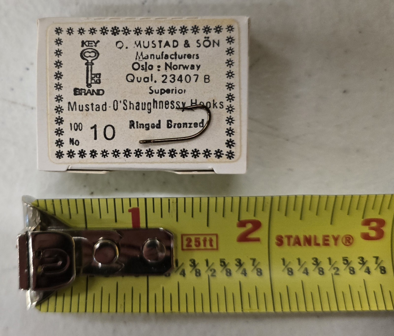 Mustad O'Shaughnessy Hooks, # 10, 100 Count, 1 Box (New) 23407 B