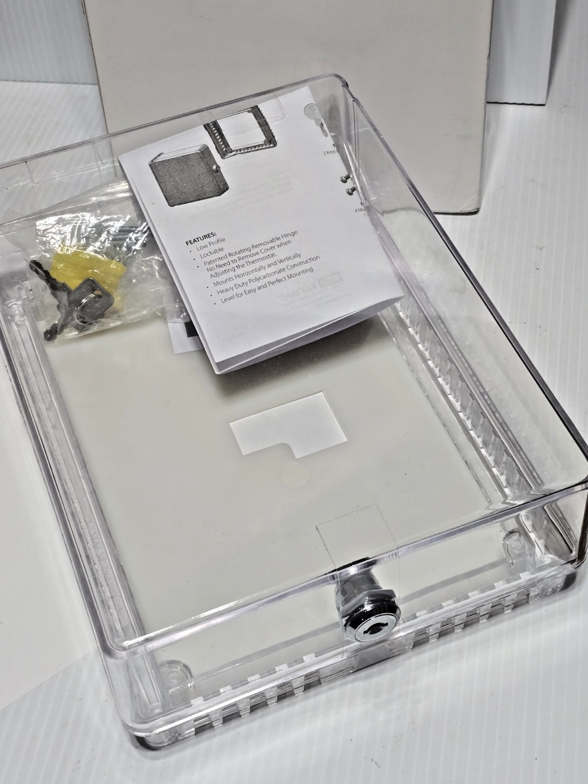 Taymac Hubbell ZTC300 Clear Plastic Thermostat Guard Low Profile, Large