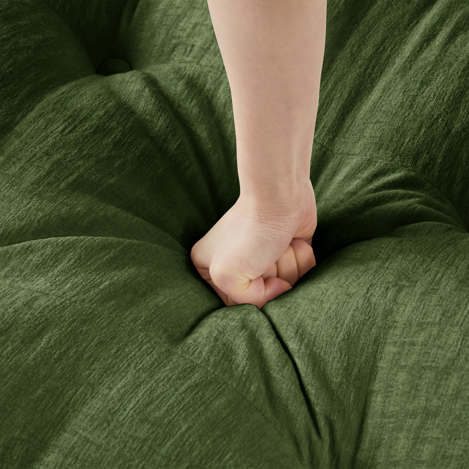 73" L-Shaped Sofa Chenille Fabric Green Modular Sectional