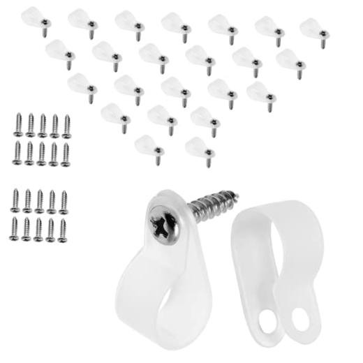 1/2 Inch R-Type Cable Clamps, 120pcs Nylon Wire Cable 1/2 inch/12.7mm White