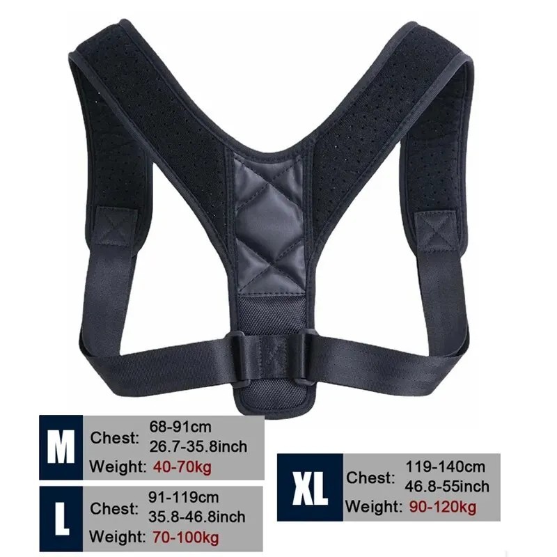 Posture Corrector men Support Back Shoulder Pro Brace Belt Adjustable women Kids