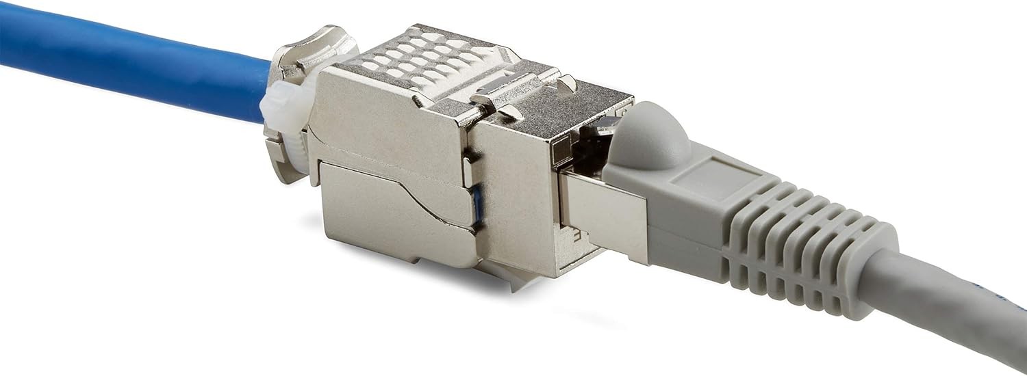trueCABLE Shielded Cat6A Keystone Jack, Toolless, PoE++ (4PPoE) 2pc,