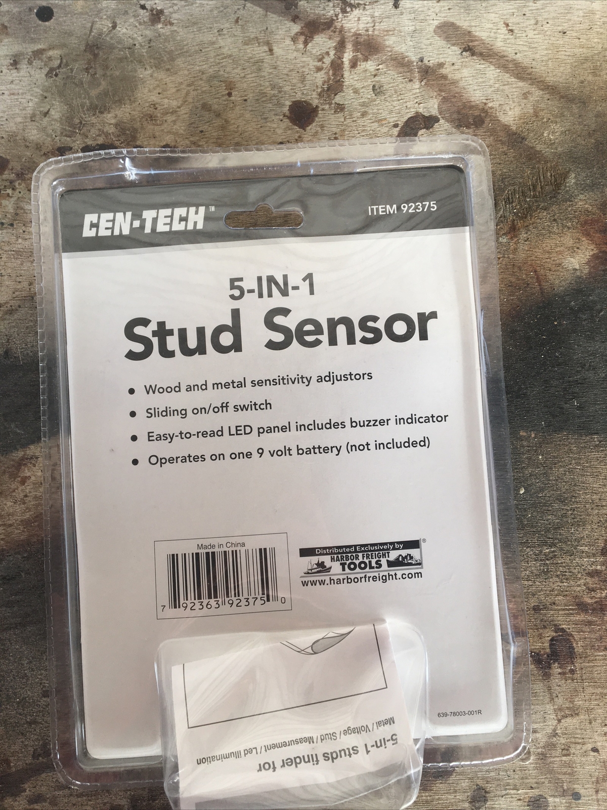 Cen-Tech 5 In 1 Stud Sensor With Led Light Measure. NEW