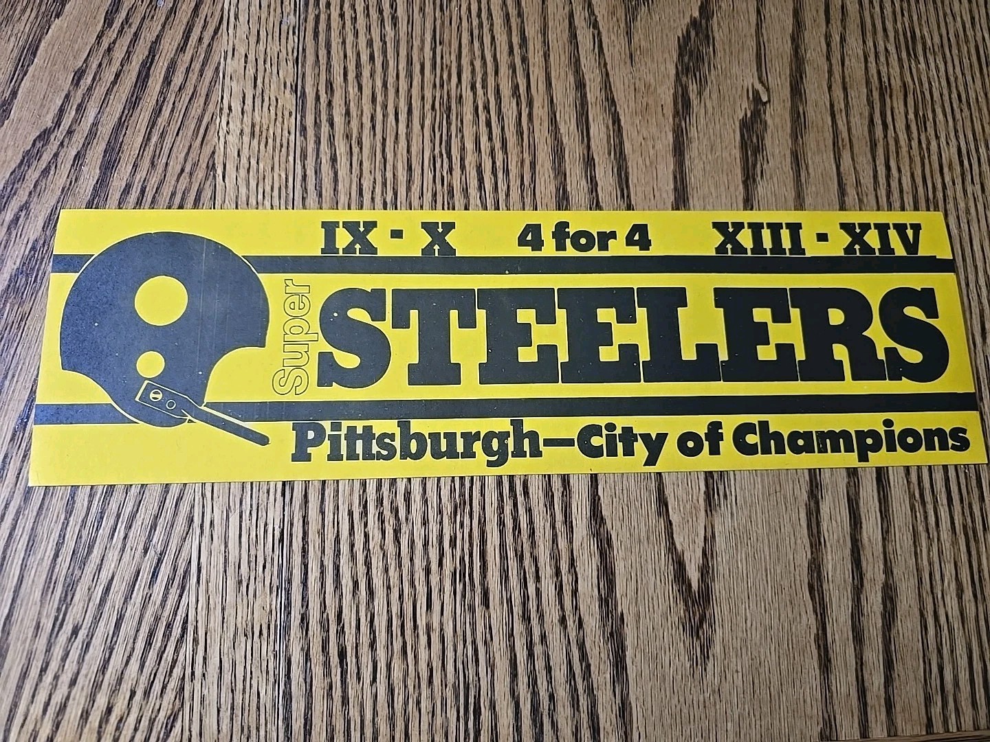 Pittsburgh Steelers Super Bowl IX X XIII XIV 4 For 4 Vintage Bumper Sticker