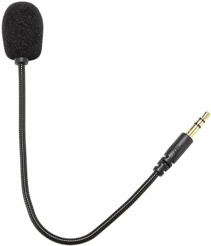 Black Headset Microphone Adjustable 360 Degrees Bendable Jack Headphone Contr...