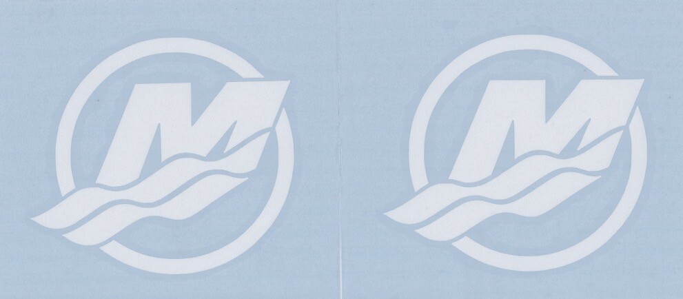 2  New  MERCURY MARINE 4" White Decals  Stickers   Boats  Trailer  Window  Decal