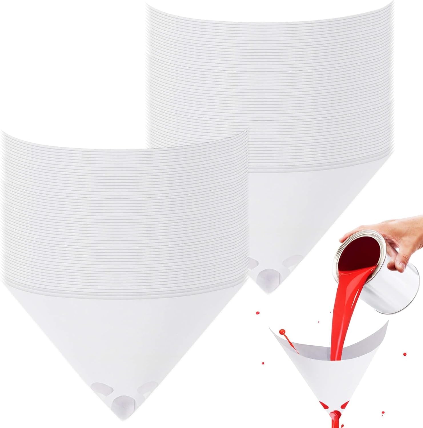 100PCS Paint Strainers Paper Cone Mixing Cup Strainer Fine Mesh...