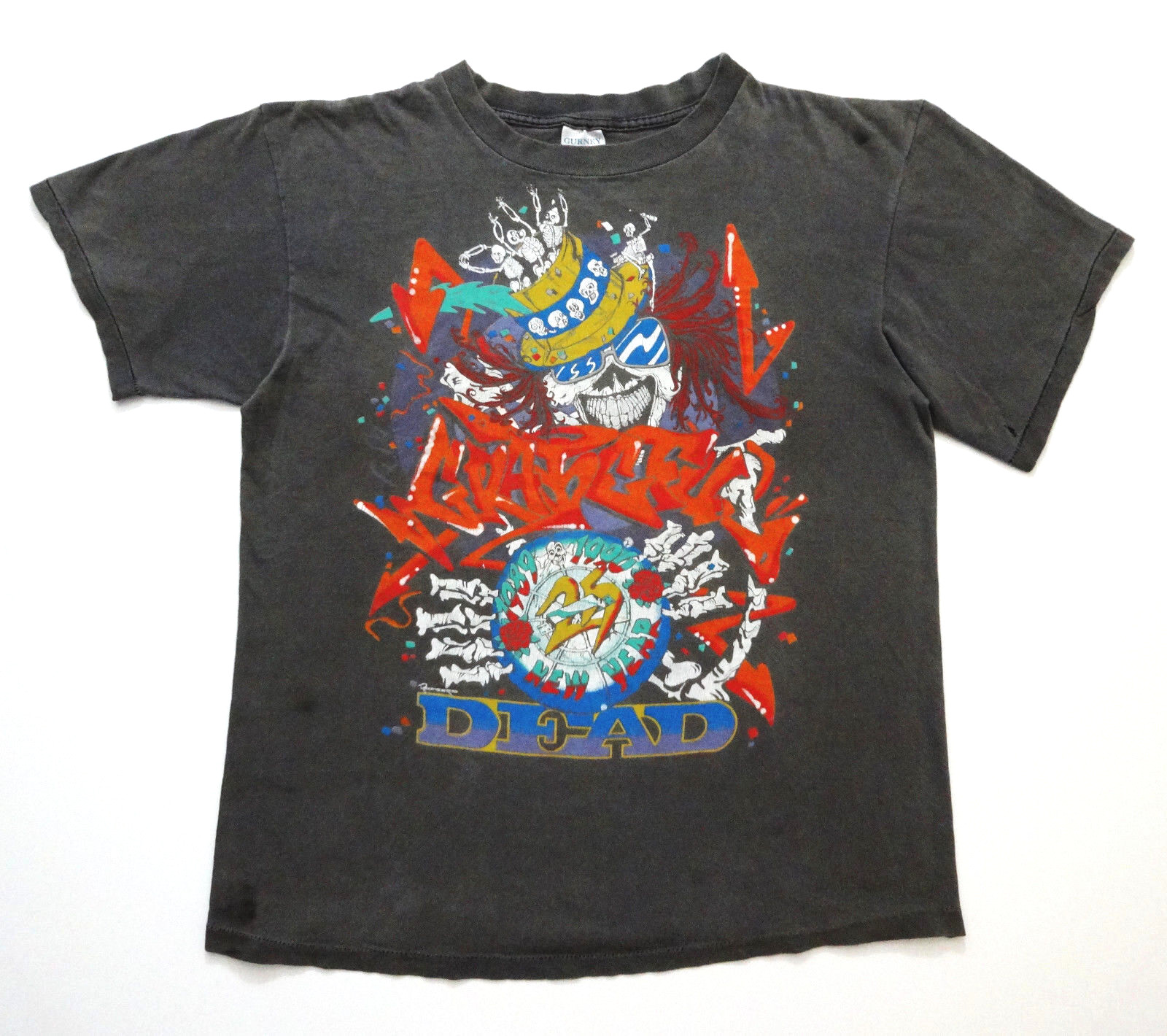 Grateful Dead Shirt T Shirt Vintage 1989 1990 New Years Eve Art Graffiti 25th L