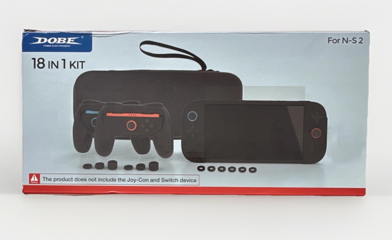 DOBE 18-in-1 Nintendo Switch Accessory Bundle w/ Case, Silicone Cover, Grips