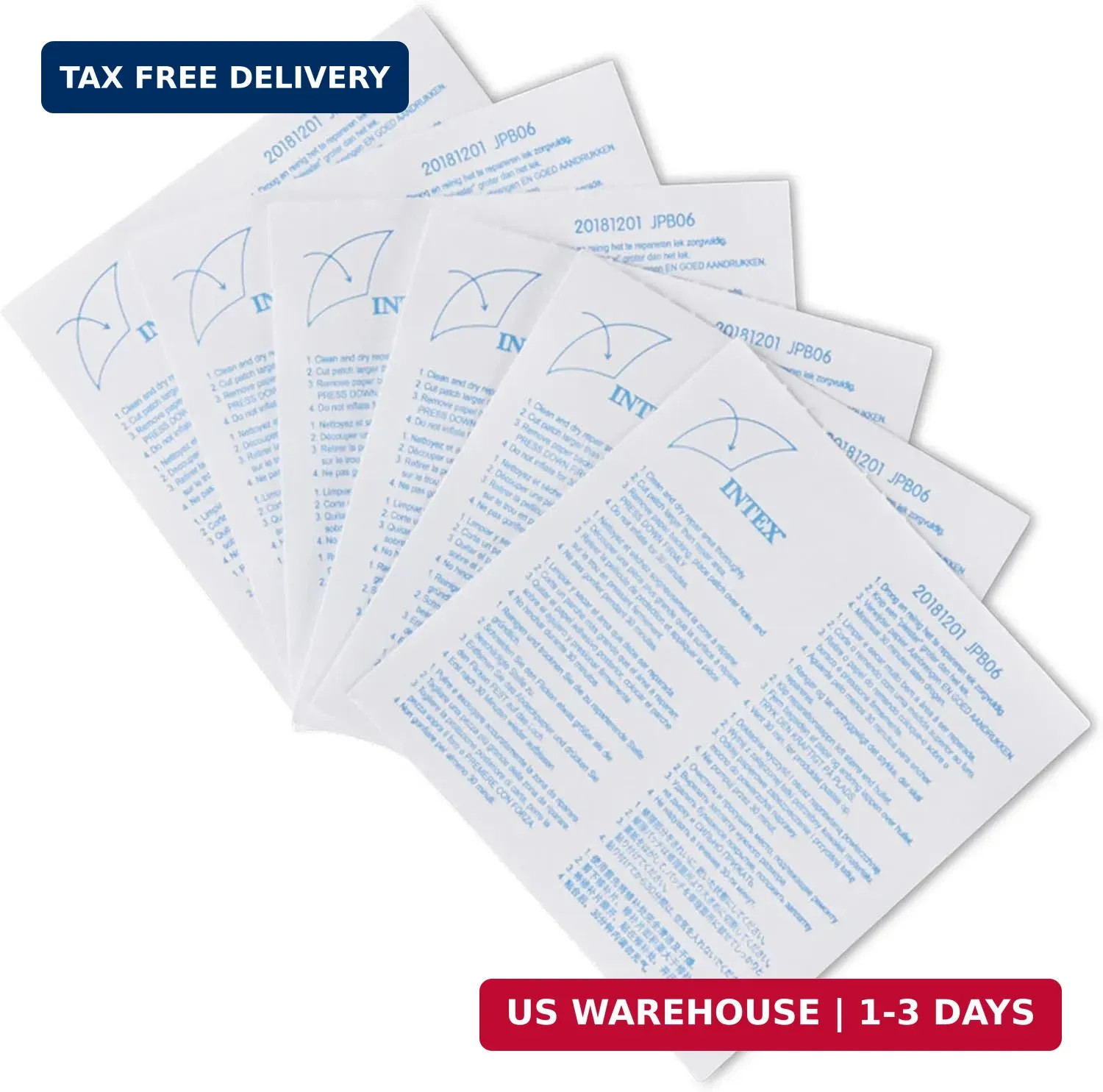 Intex Wet Vinyl Plastic Repair Patch. 6 Count