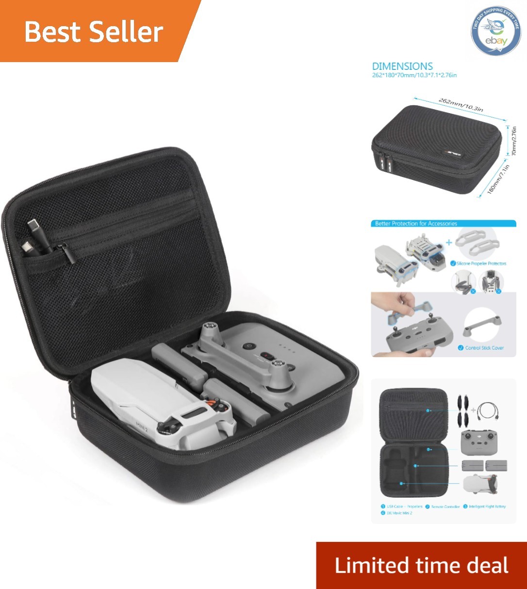 Shockproof Storage Case for DJI Mavic Mini 2/SE – Lightweight and Durable Design