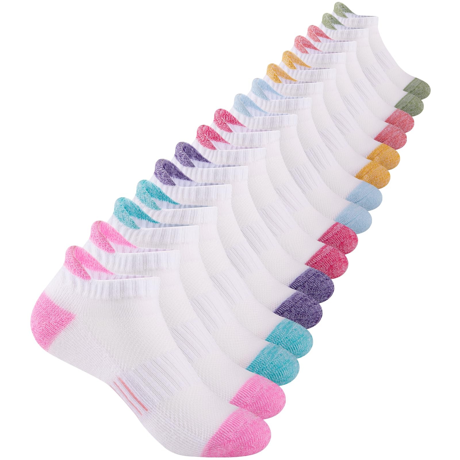 Girls Socks Ankle Athletic Socks For Kids 4-6 6-8 8-10 Years Old Short Socks ...