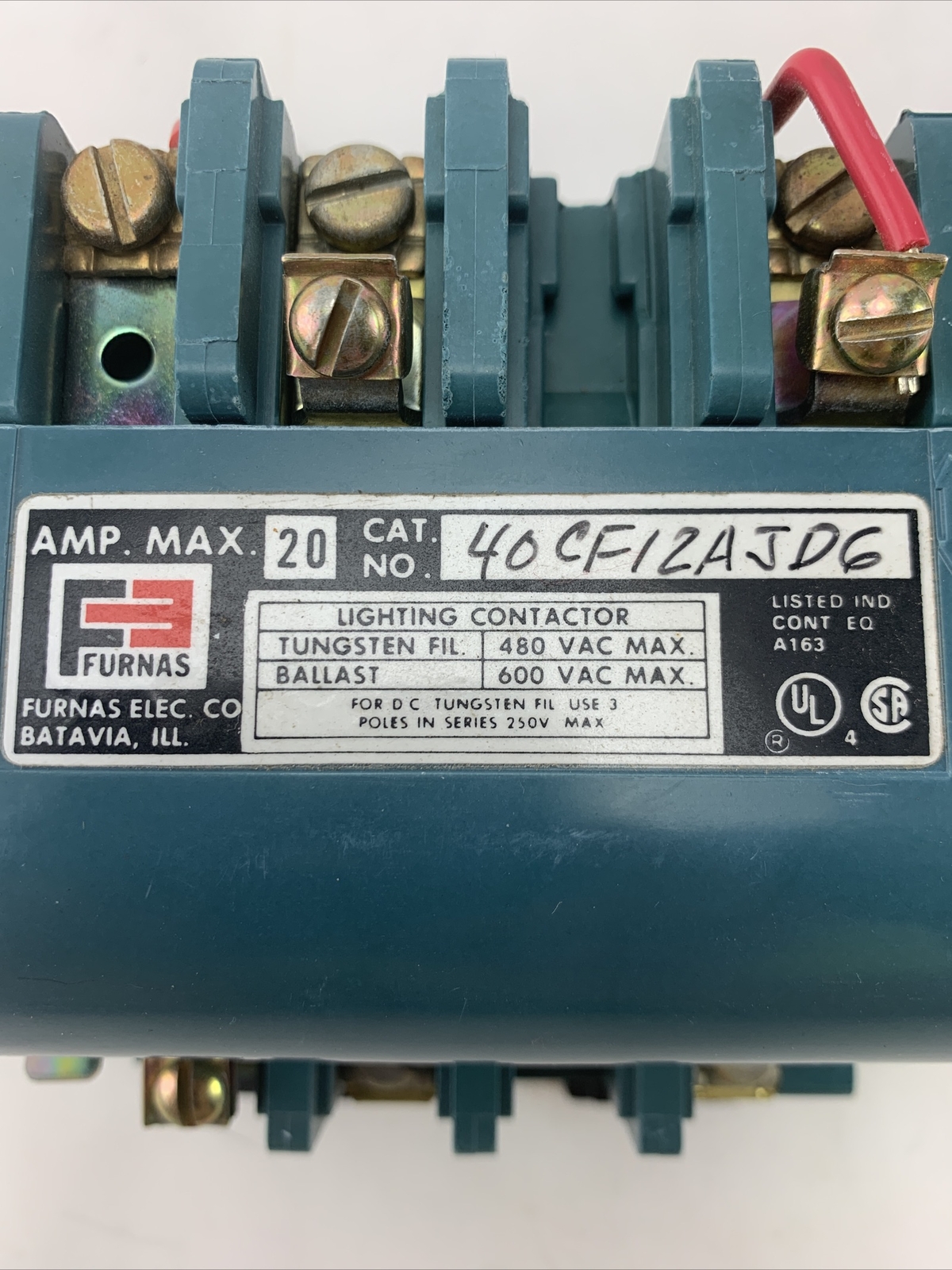 FURNAS 40CF12AJDC CONTACTOR 20 AMP. MAX NOS FAST SHIP Ai