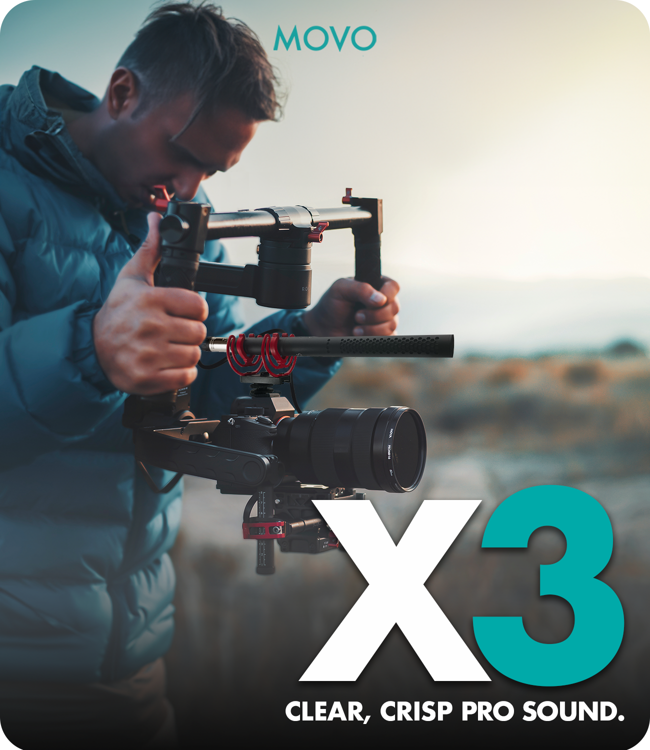 Movo X3-II 11" XLR Shotgun Mic for DSLR Camera - Supercardioid Boom Microphone