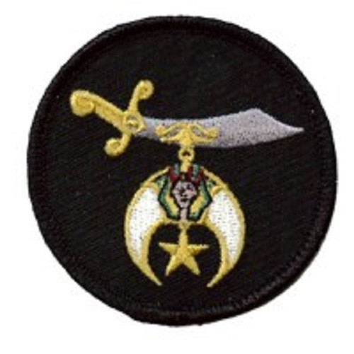 SHRINE SCIMITAR BLACK SMALL EMBROIDERED IRON ON PATCH **FREE SHIPPING**