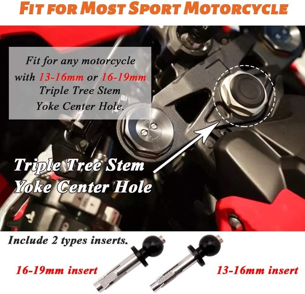 Motorcycle Fork Stem Phone GPS Mount Holder Adjustable Ball Mount