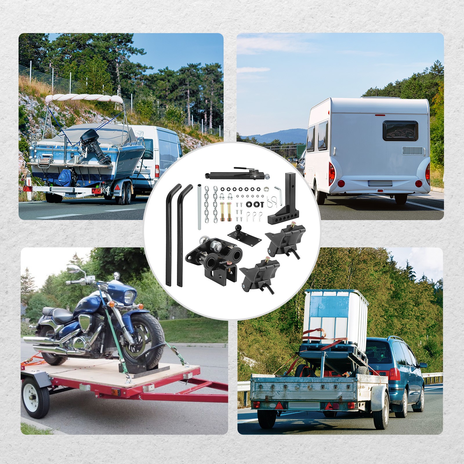 Weight Distribution Equalizer Bar 2" Up to 10000lb w/ Sway control For Class III