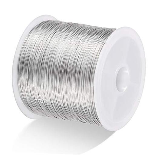 MIKIMIQI 328Ft Jewelry Wire - 26 Gauge Tarnish Resistant Copper Beading Silver