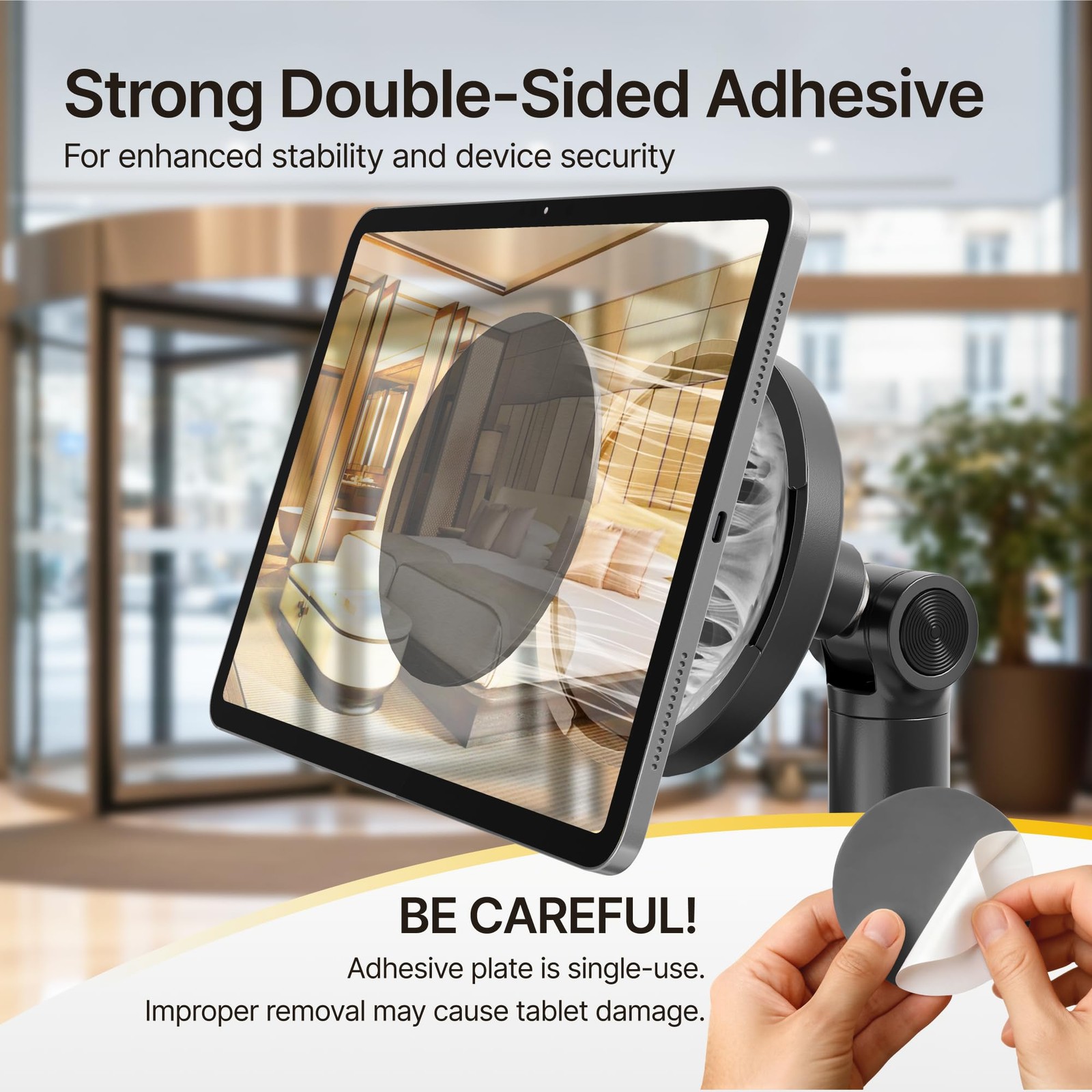 Anti-Theft Tablet Stand, Frameless Universal Tablet Kiosk with Security Lock ...