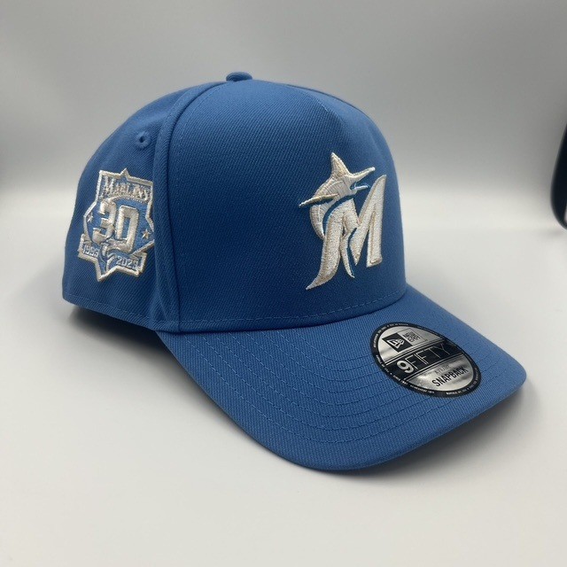 New Era Miami Marlins 30 Patch Anniversary 9FIFTY Light Blue Snapback Hat