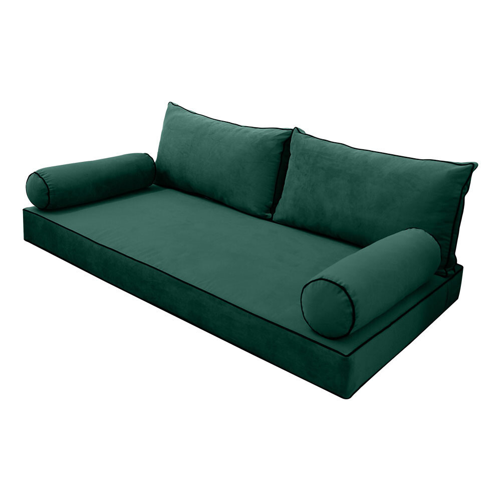 STYLE V2 TwinXL Velvet Contrast Indoor Daybed Mattress Pillow |COVER ONLY| AD317