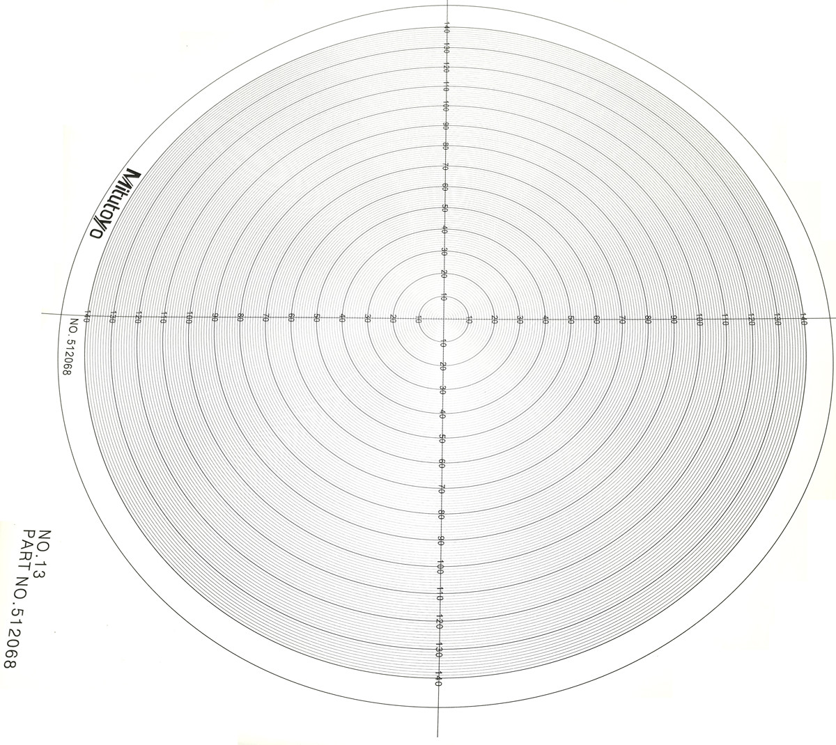 Optical Comparator Chart for Profile Projector Overlay Chart for 512068