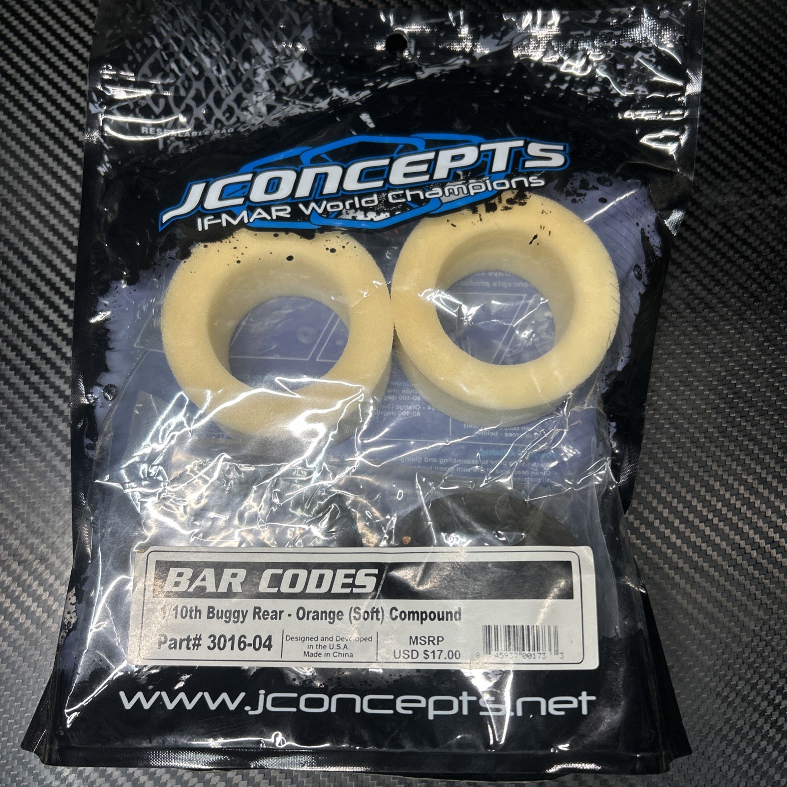 Jconcepts 3016-04 Bar Codes 1/10 Rears Orange (soft Compound)