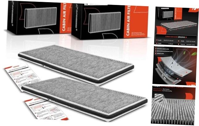 2-PC Cabin Air Filter with Activated Carbon Compatible with Land Rover Range