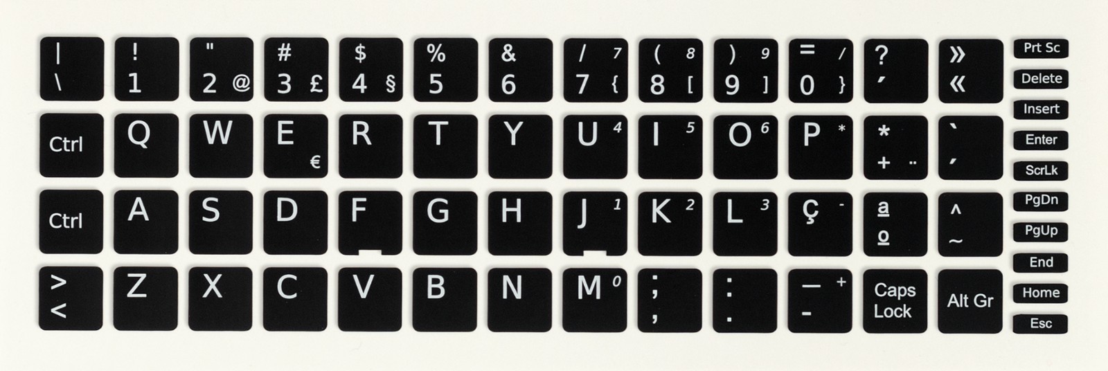 REPLACEMENT PORTUGUESE PT-PT KEYBOARD STICKER KEY LAPTOP BLACK 13x13mm