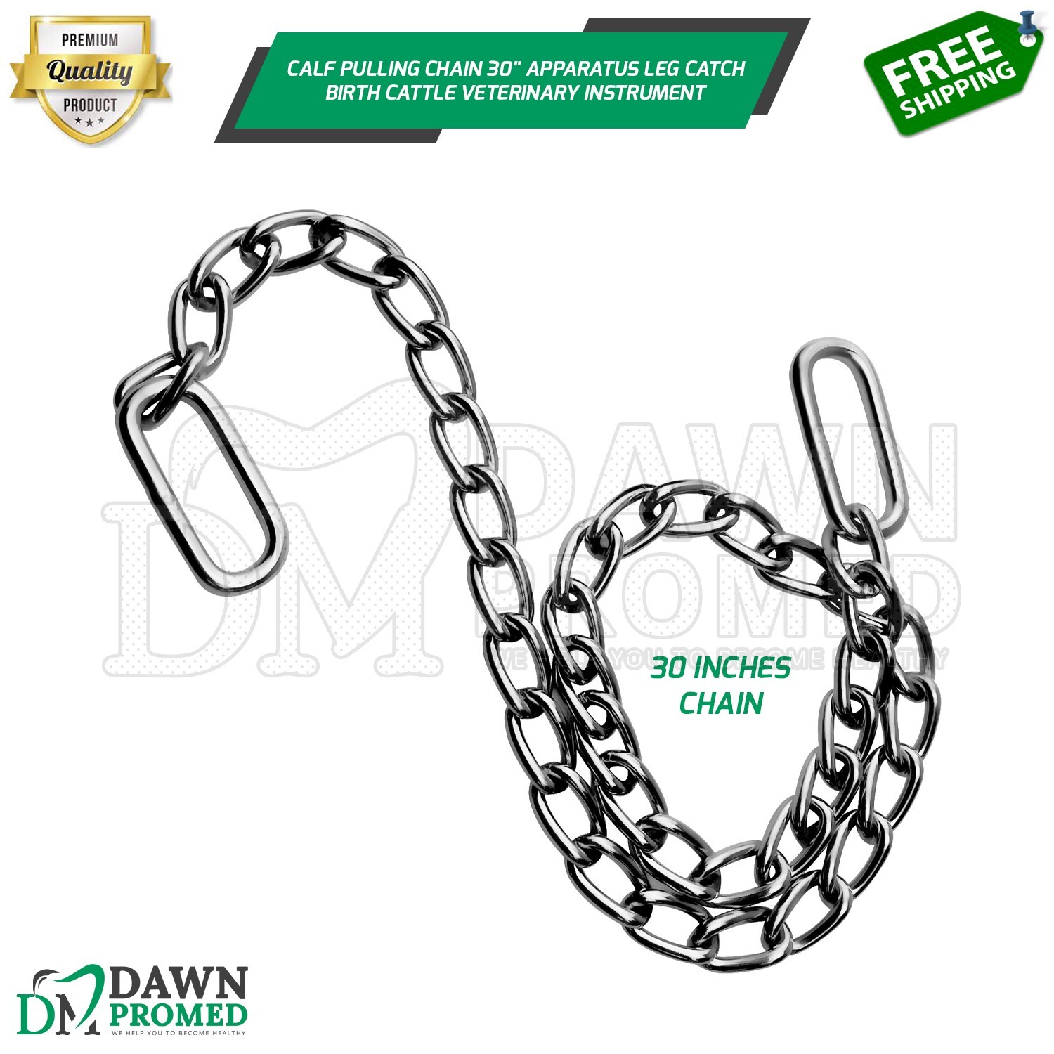 Calf Pulling Chain 30" Apparatus Leg Catch Birth Cattle Veterinary Instrument