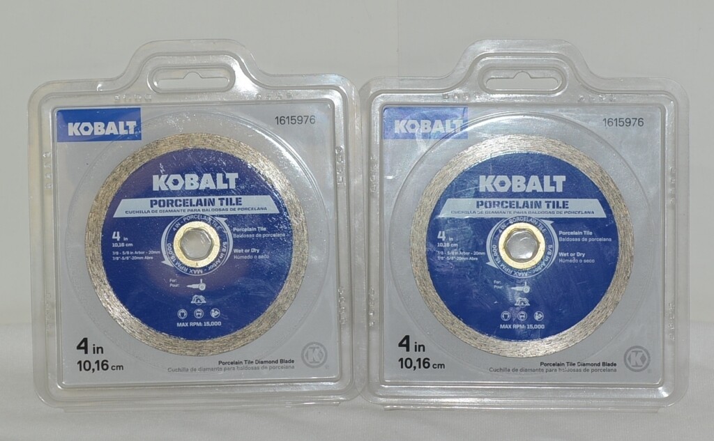 Kobalt 1615976 4 Inch Porcelain Tile Diamond Blade Set Of 2