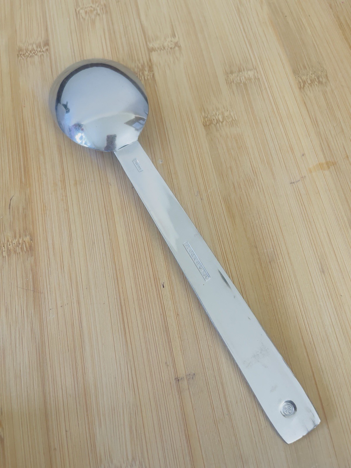 Pfaltzgraff 18/0 Stainless Glossy Ridges INDY Solid Serving Spoon 9.5" Rare!