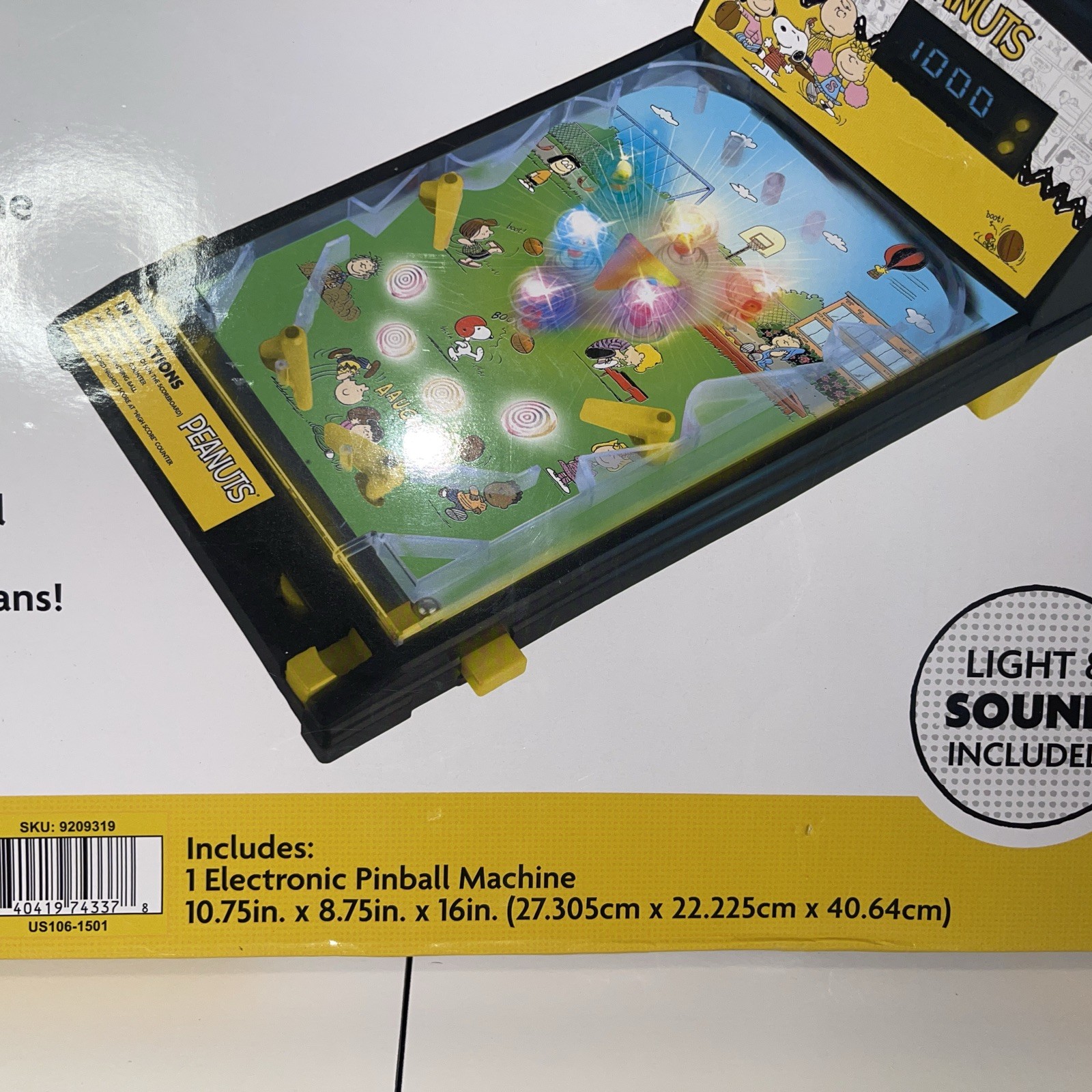 Peanuts Pinball Electronic Tabletop Arcade Game - in Original Box