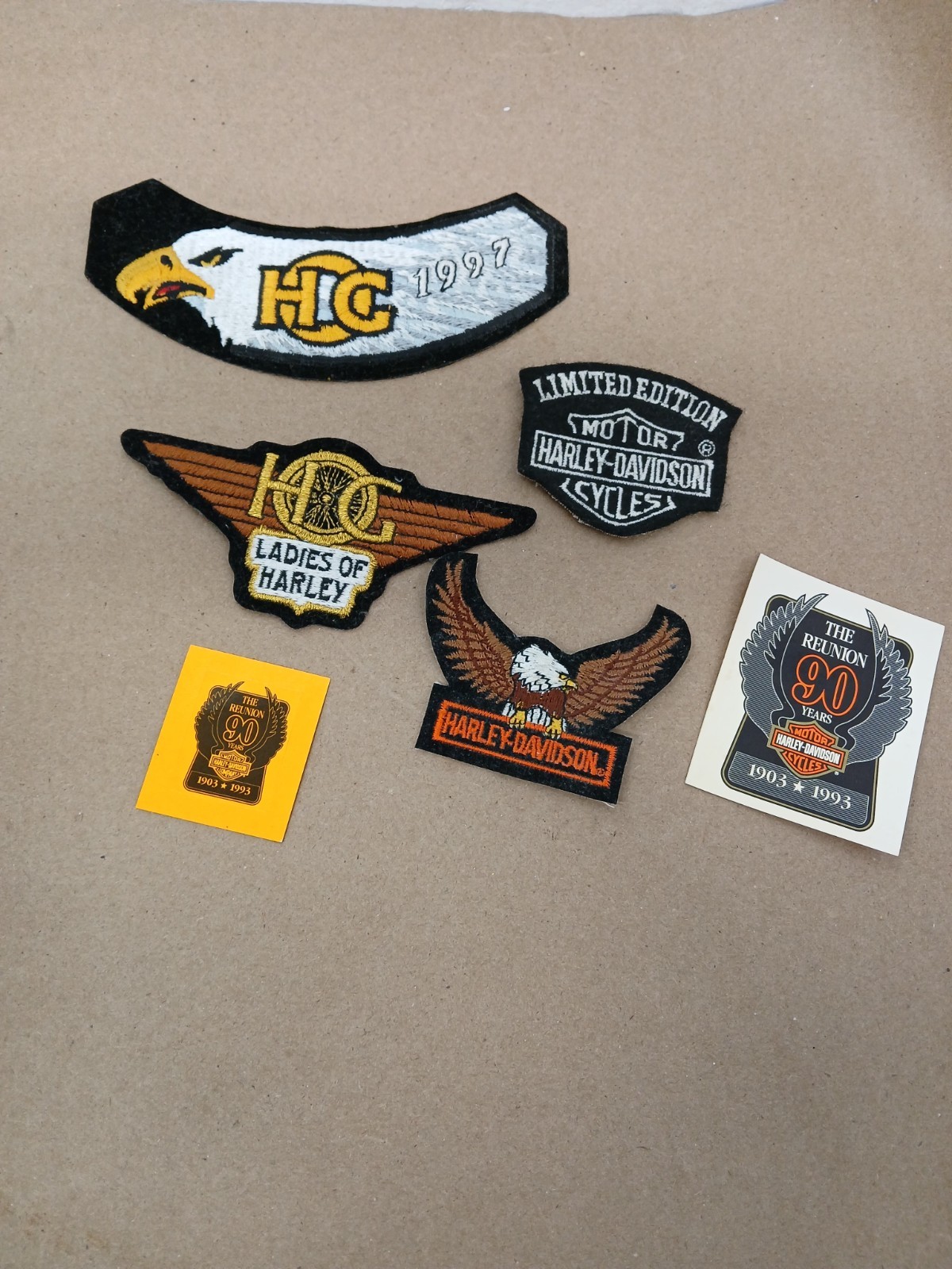 Vintage Harley Davidson HOG Patch Lot Ladies of Harley 1997 Reunion Eagle