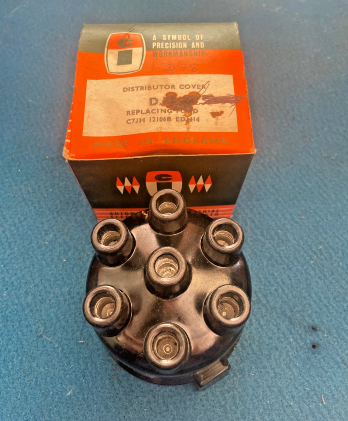 CI DISTRIBUTOR CAP D78 FORD CAPRI, CONSUL, GRANADA, TRANSIT, ZEPHYR 6-CYL NOS
