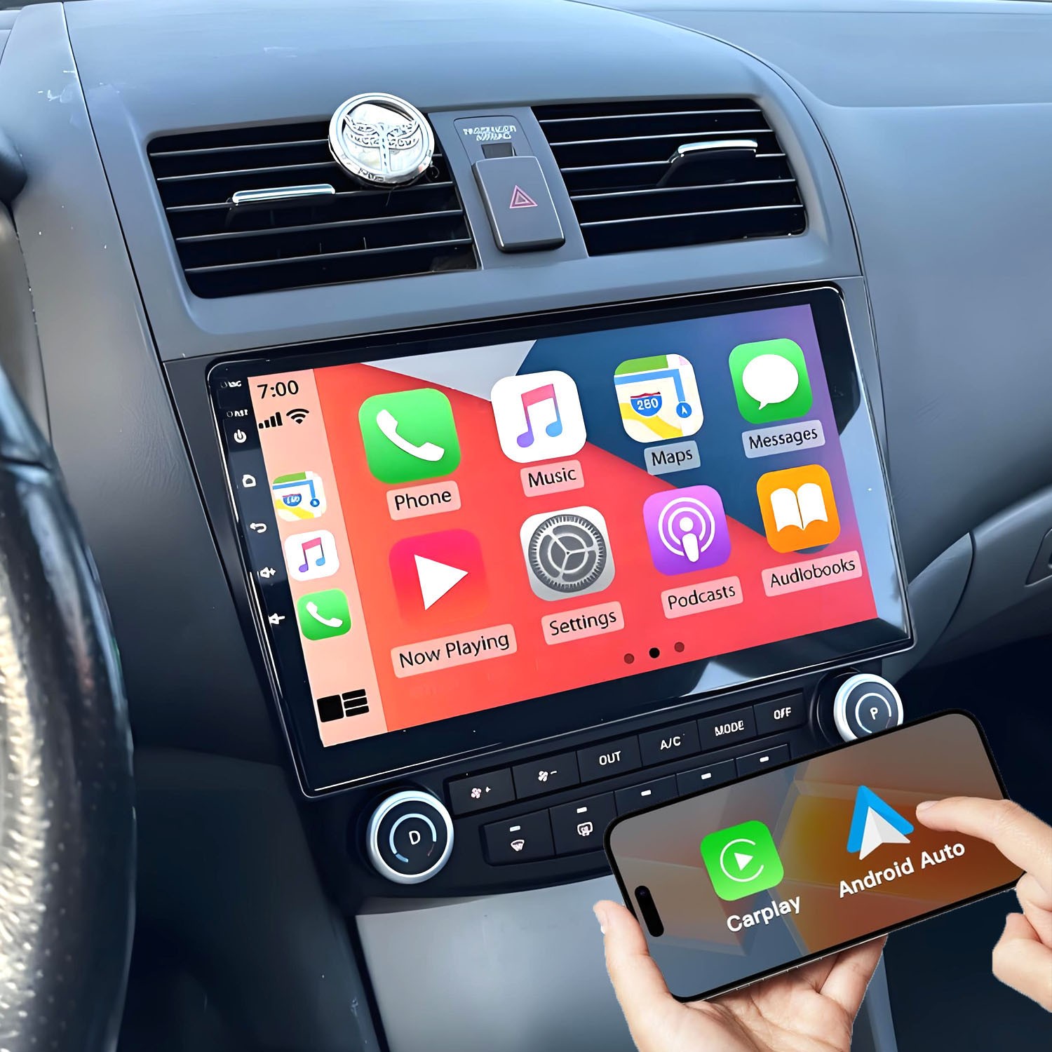 For Honda Accord 7 2003-2007 Apple CarPlay Android 13 Car Stereo Radio GPS+Cam