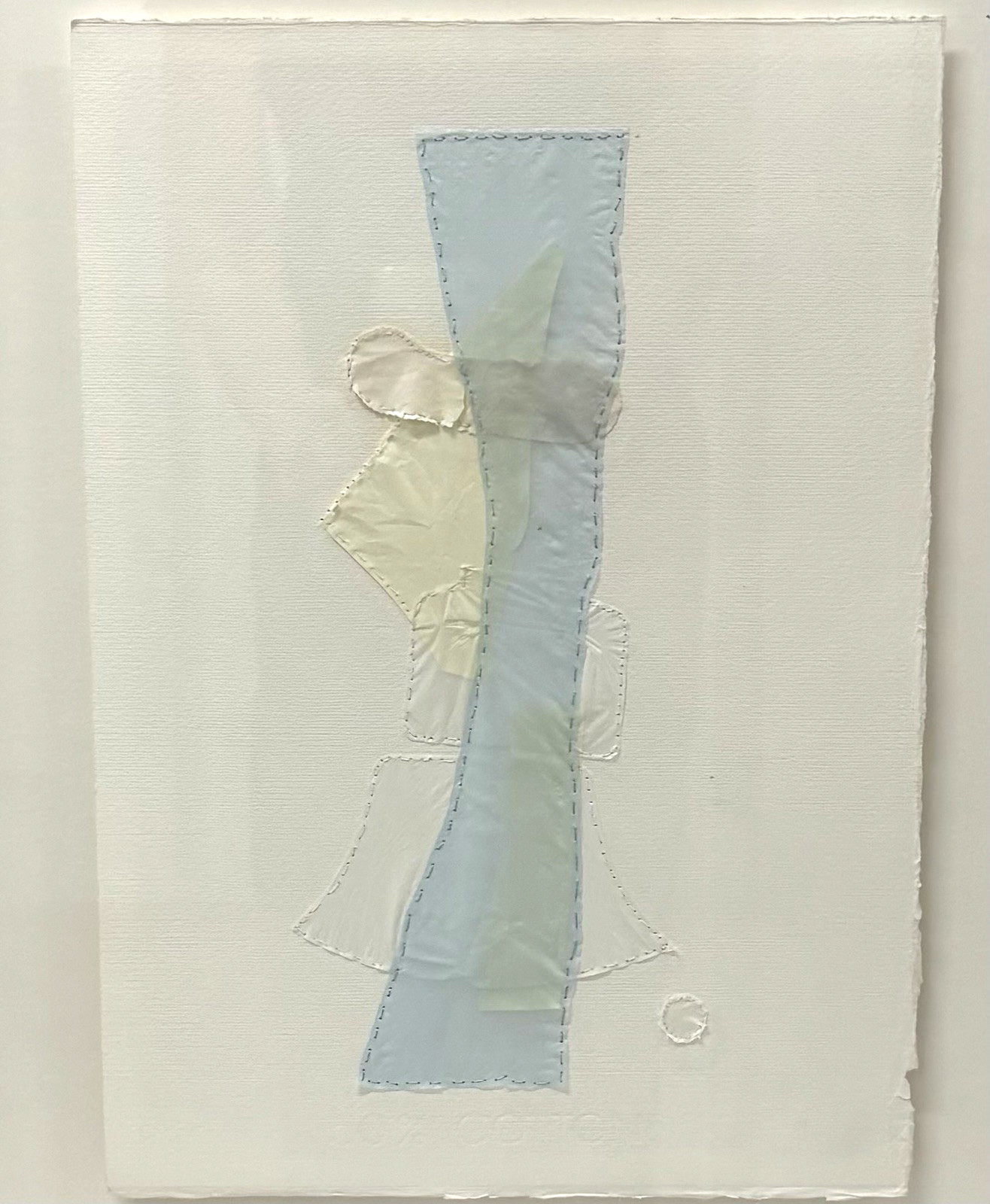 RARE DIANNA COHEN PLASTIC BAG COLLAGE FRAMED AND SIGNED "COLUMN DOT" 2000