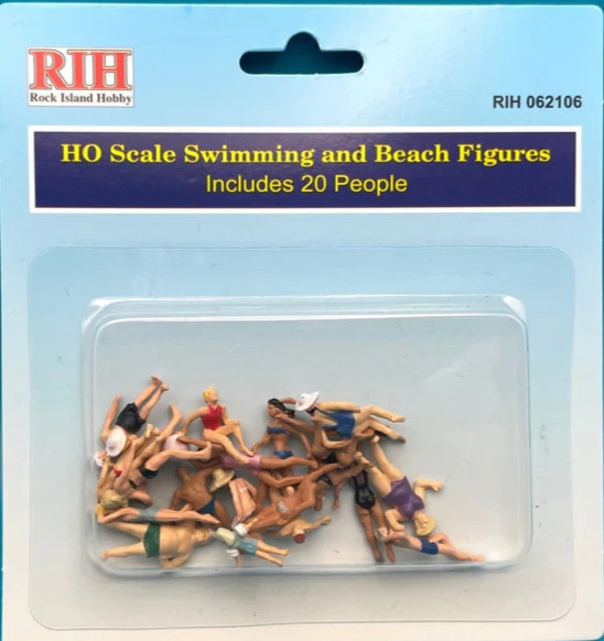 Rock Island Hobby HO 062106 Swimming and Beach Figures (20-Pack)
