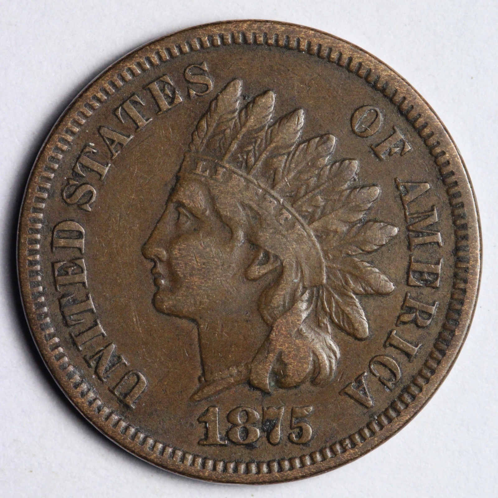 1875 Indian Head Cent Penny XF E171 KQTFP
