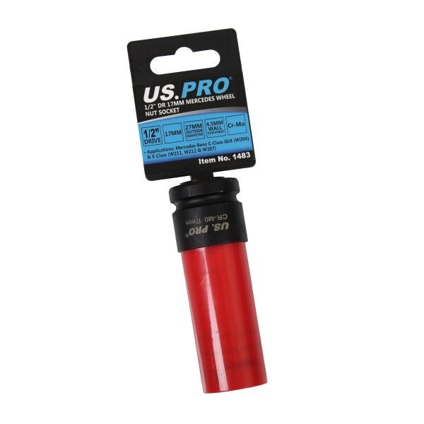 US PRO 1/2" Drive 17MM Mercedes Wheel Nut Socket 1483