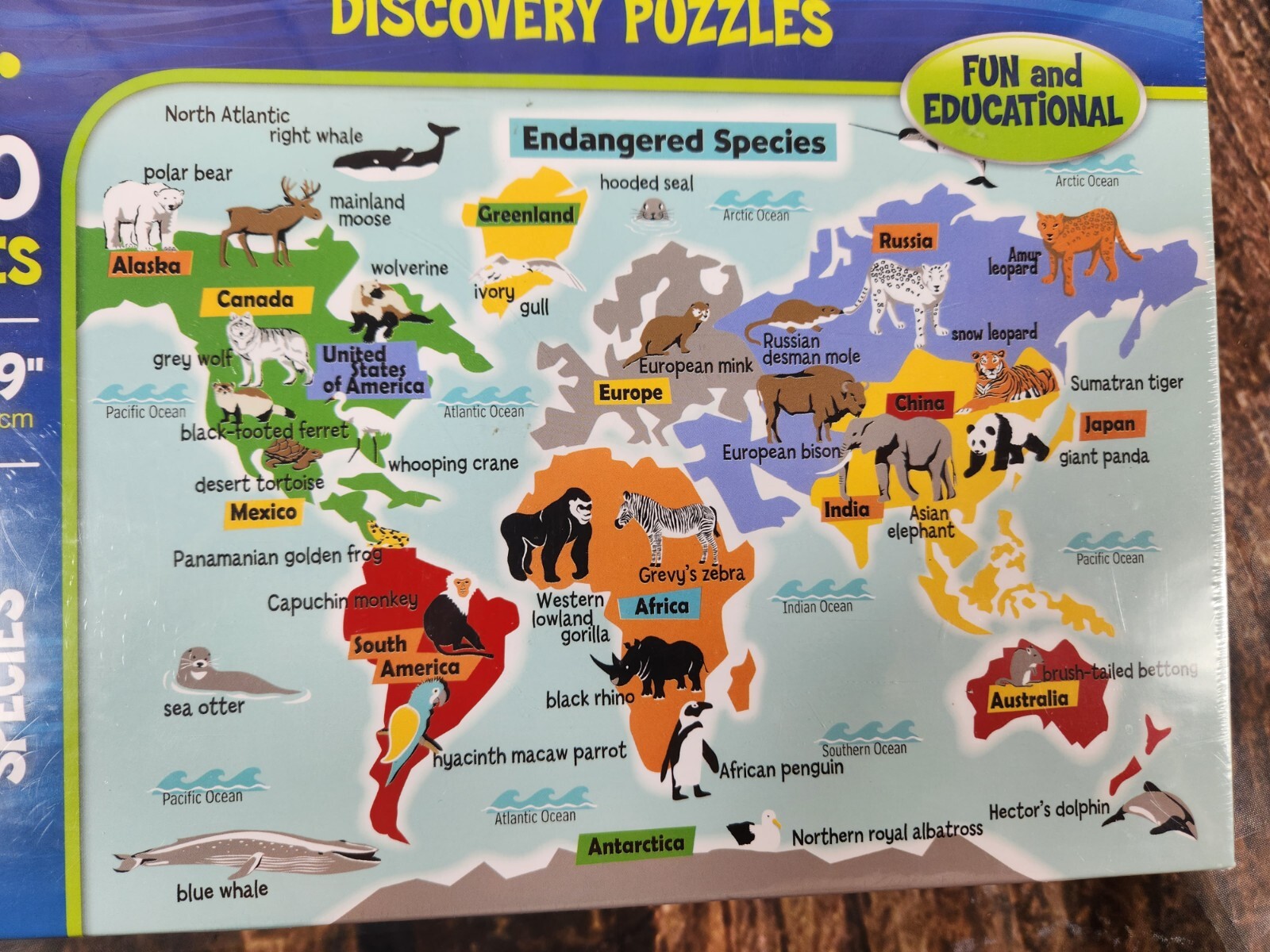 Smithsonian Endangered Species Discovery Puzzle New Sealed 100 Piece Kid Present