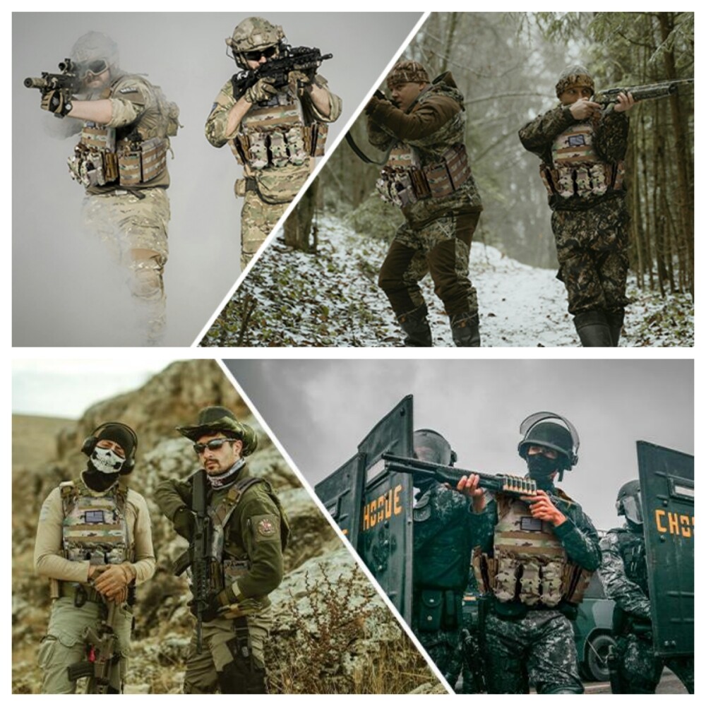 Adjustable Combat Vest, Breathable Mesh, MOLLE Webbing, for Hiking & Airsoft