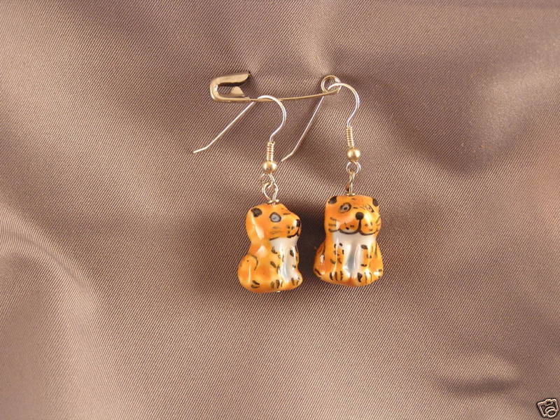 Lion Leopard Animal Earrings Meow!
