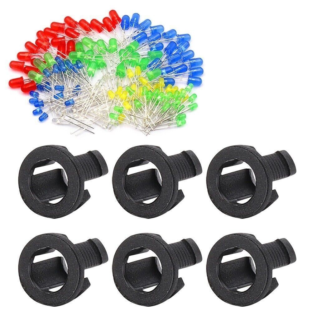 200PCs LED Holder Electronic Component Accessory Diode Bracket Mount Plastic