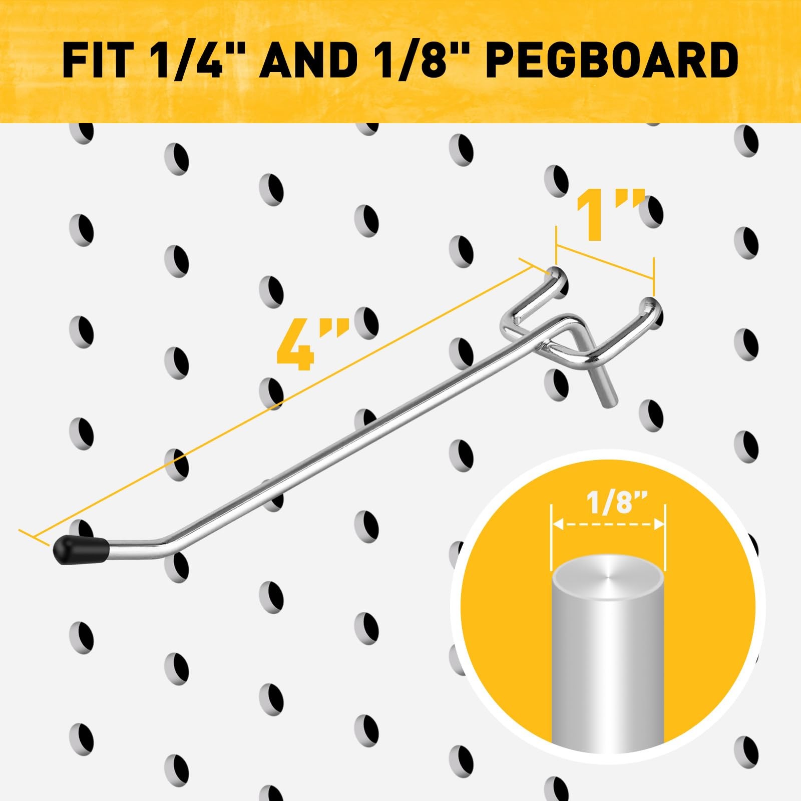 55-Piece 4 Inch Pegboard Hooks Heavy Duty Peg Board Organizer Accessories Peg...