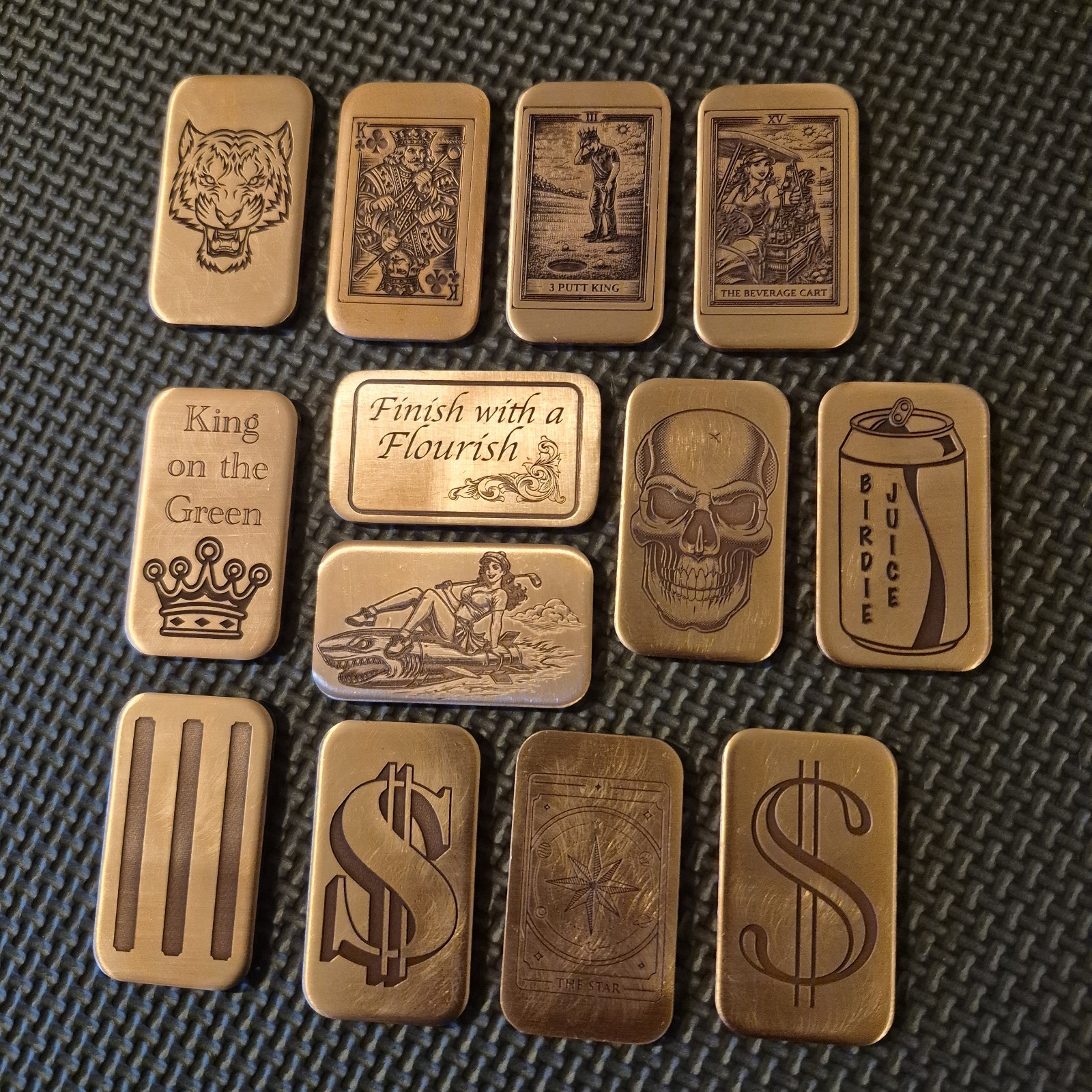 Custom Engraved Copper Rectangle Golf Ball Marker / Send your Design / Idea