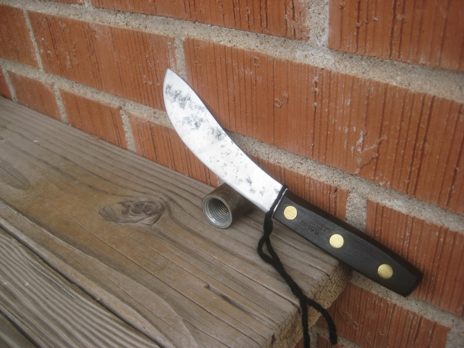 1940s Vtg 5" Curved Blade * FOSTER * Carbon Butcher Hunting Skinning Knife USA