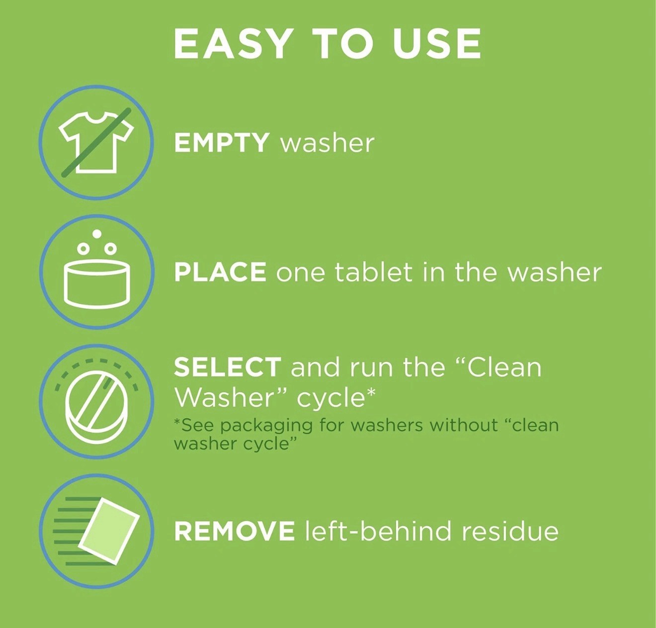 Washing Machine Cleaner, Cleans Front Load and Top Load Washers, Including HE...